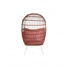 Poltrona da giardino DKD Home Decor 99 x 71 x 147 cm Metallo Terracotta rattan sintetico Bianco