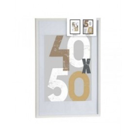 Cornice Portafoto 52,5 x 2,5 x 72,5 cm Bianco Plastica Legno MDF (6 Unità)