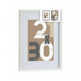 Portafoto da Parete Bianco Vetro Legno MDF 32,5 x 2,5 x 42,5 cm (6 Unità)