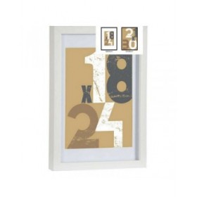 Cornice Portafoto 668826-WHITE Bianco Vetro Legno MDF (6 Unità)
