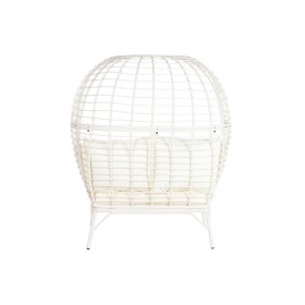 Poltrona da giardino DKD Home Decor 130 x 68 x 146 cm rattan sintetico Acciaio Bianco