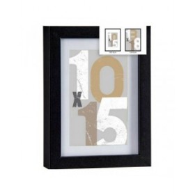 Cornice Portafoto 16 x 21 x 2,5 cm Nero Vetro Legno MDF (6 Unità)