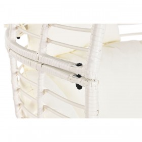 Poltrona da giardino DKD Home Decor 90 x 65 x 151 cm Metallo rattan sintetico Bianco