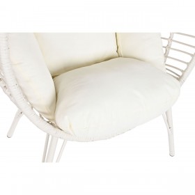 Poltrona da giardino DKD Home Decor 90 x 65 x 151 cm Metallo rattan sintetico Bianco