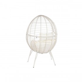 Poltrona da giardino DKD Home Decor 90 x 65 x 151 cm Metallo rattan sintetico Bianco