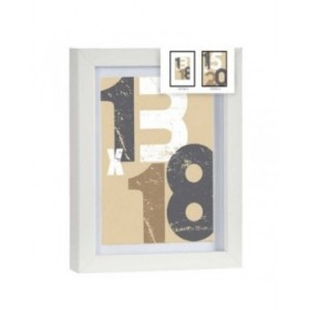 Portafoto da Parete Bianco Vetro Legno MDF 18 x 23 x 2,5 cm (6 Unità)