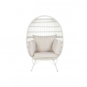 Poltrona da giardino DKD Home Decor Bianco Metallo rattan sintetico 99 x 71 x 147 cm