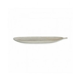 Vassoio Bianco Legno MDF Foglia della pianta 59,5 x 3 x 21,6 cm Decorazione (6 Unità)