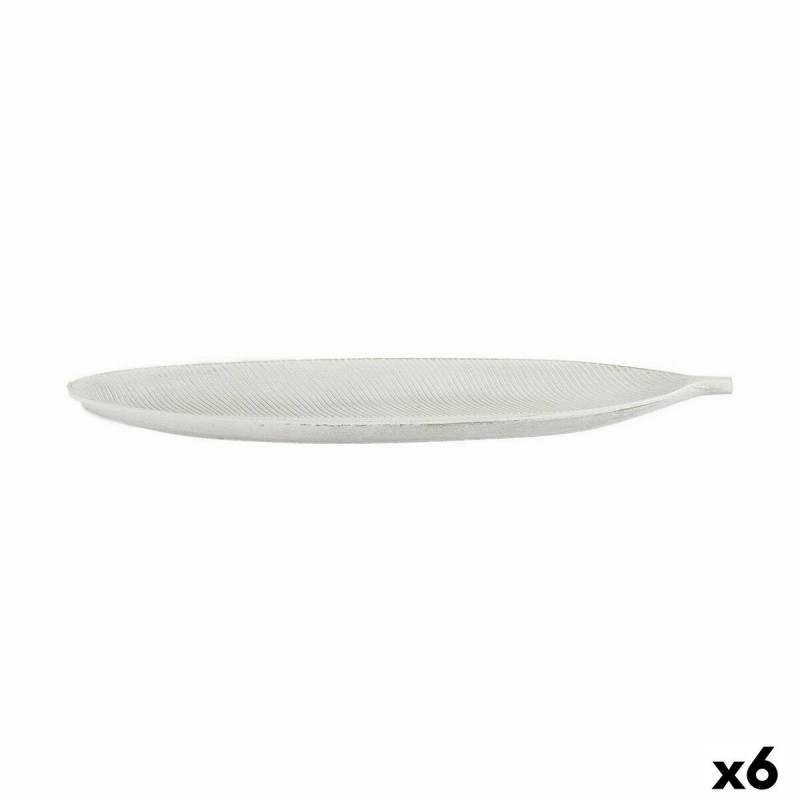 Centrotavola Gift Decor LH520815 Bianco Legno MDF 49 x 2,7 x 17,3 cm Decorazione Foglia della pianta (6 Unità)