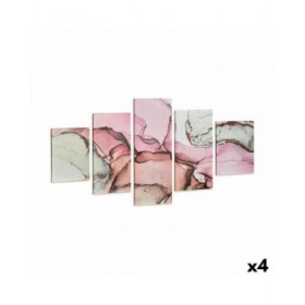 Set di 5 quadri Tela Marmo Rosa (4 Unità)