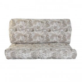 Cuscino DKD Home Decor Da terreno Grigio Marrone Chiaro Alluminio Foglia della pianta 120 x 80 x 16 cm