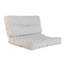 Cuscino DKD Home Decor Da terreno Bianco Verde Grigio chiaro Bambù Alluminio 120 x 80 x 16 cm