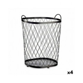 Cesto Nero Metallo 40 L 31 x 54,7 x 46,5 cm (4 Unità)