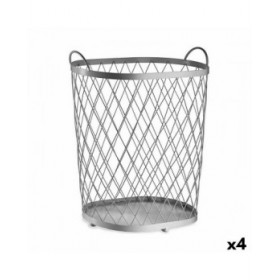 Cesto Argentato Metallo 40 L 31 x 54,7 x 46,5 cm (4 Unità)
