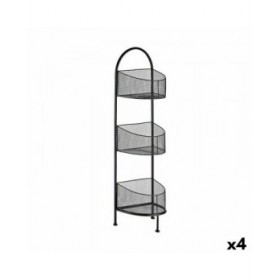 Scaffale Nero Metallo 21,2 x 97 x 28,5 cm (4 Unità)