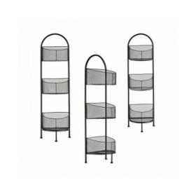 Scaffale Nero Metallo 21,2 x 97 x 28,5 cm (4 Unità)