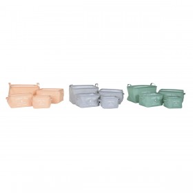 Set di Cestini DKD Home Decor 39 x 27 x 24 cm Tela Moderno (3 Unità)
