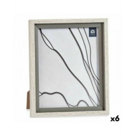 Cornice Portafoto 24 x 2 x 29 cm Cristallo Grigio Legno Marrone Plastica (6 Unità)