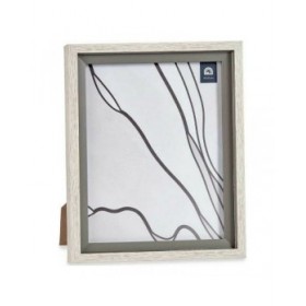 Cornice Portafoto 24 x 2 x 29 cm Cristallo Grigio Legno Marrone Plastica (6 Unità)