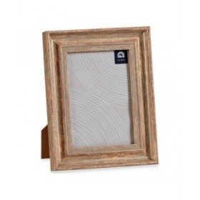 Cornice Portafoto 19 x 2 x 24 cm Cristallo Legno Marrone Rame Plastica (6 Unità)