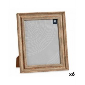 Cornice Portafoto 26 x 2 x 31 cm Cristallo Legno Marrone Rame Plastica (6 Unità)