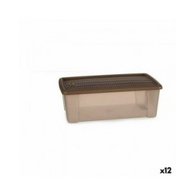 Scatola portaoggetti con coperchio Stefanplast Elegance Beige Plastica 5 L 19,5 x 11,5 x 33 cm (12 Unità)