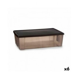 Scatola portaoggetti con coperchio Stefanplast Elegance Marrone Plastica 30 L 38,5 x 17 x 59,5 cm (6 Unità)