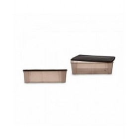 Scatola portaoggetti con coperchio Stefanplast Elegance Marrone Plastica 30 L 38,5 x 17 x 59,5 cm (6 Unità)