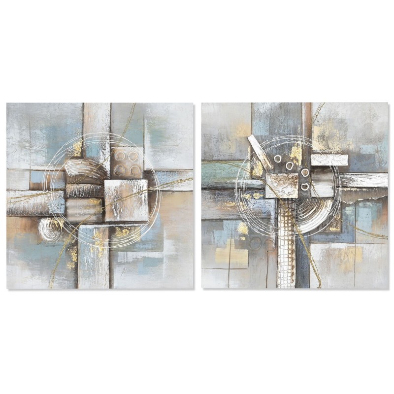 Quadro DKD Home Decor Astratto 80 x 3 x 80 cm Moderno (2 Unità)
