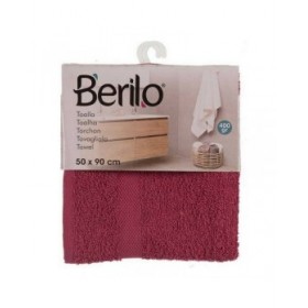 Telo da bagno Berilo 5312 Rosso Granato 80 % cotone 20 % Poliestere 50 x 0,5 x 90 cm (6 Unità)