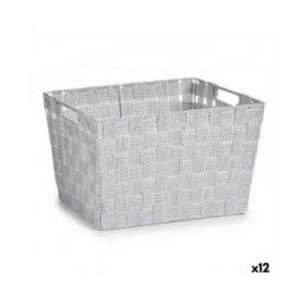 Cesto per i Panni Kipit A3-6875 Bianco Stoffa 10 L 25 x 20 x 35 cm (12 Unità)