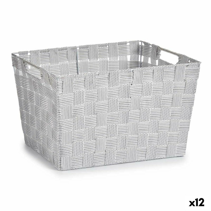 Cesto per i Panni Kipit A3-6875 Bianco Stoffa 10 L 25 x 20 x 35 cm (12 Unità)