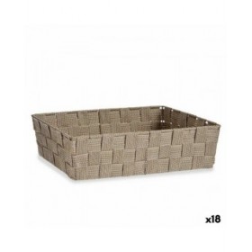 Cestino Multiuso Kipit A3-6885 Beige Stoffa 3,8 L 34 x 8,5 x 21 cm (18 Unità)