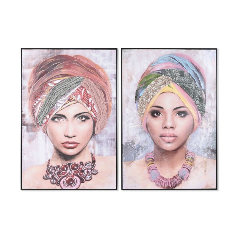 Quadro DKD Home Decor Coloniale Africana 80 x 3,5 x 120 cm (2 Unità)