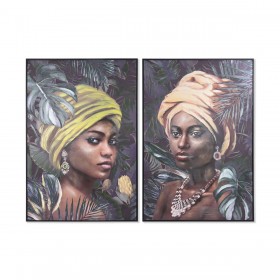 Quadro DKD Home Decor 80 x 3,5 x 120 cm Coloniale Africana (2 Unità)