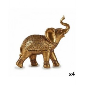 Statua Decorativa Elefante Dorato 27,5 x 27 x 11 cm (4 Unità)