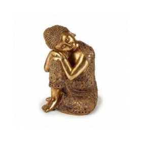 Statua Decorativa Buddha Seduto Dorato 20 x 30 x 20 cm (4 Unità)