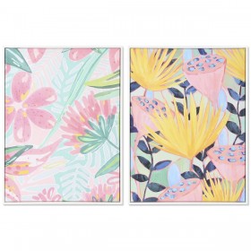 Quadro DKD Home Decor 60 x 4 x 80 cm Moderno Foglia della pianta (2 Unità)