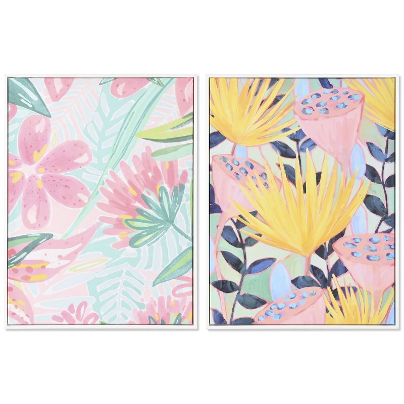 Quadro DKD Home Decor 60 x 4 x 80 cm Moderno Foglia della pianta (2 Unità)
