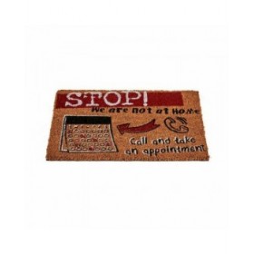 Zerbino Stop Nero Rosso Naturale Fibra di cocco 40 x 1,5 x 60 cm (12 Unità)