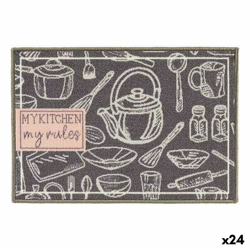 Tappeto Kinvara My Kitchen Grigio 40 x 60 cm Multiuso (24 Unità)
