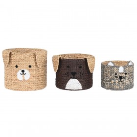 Set di Cestini DKD Home Decor 40 x 40 x 37 cm animali