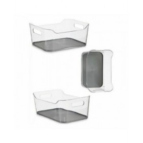 Contenitori per Cassetti Kinvara W623318 Grigio Plastica riciclata 17 x 10,5 x 24,5 cm (12 Unità)
