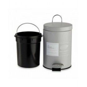 Cestino a pedale Berilo Beauty Products Bianco Grigio Acciaio Plastica 3 L (6 Unità)