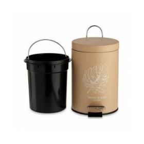 Cestino a pedale Berilo Tropical Bath Bianco Beige Acciaio Plastica 3 L (6 Unità)