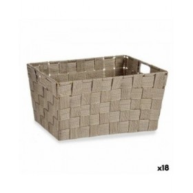 Cestino Multiuso Kipit A3-6883 Marrone Stoffa 5 L 30,4 x 14 x 20 cm (18 Unità)