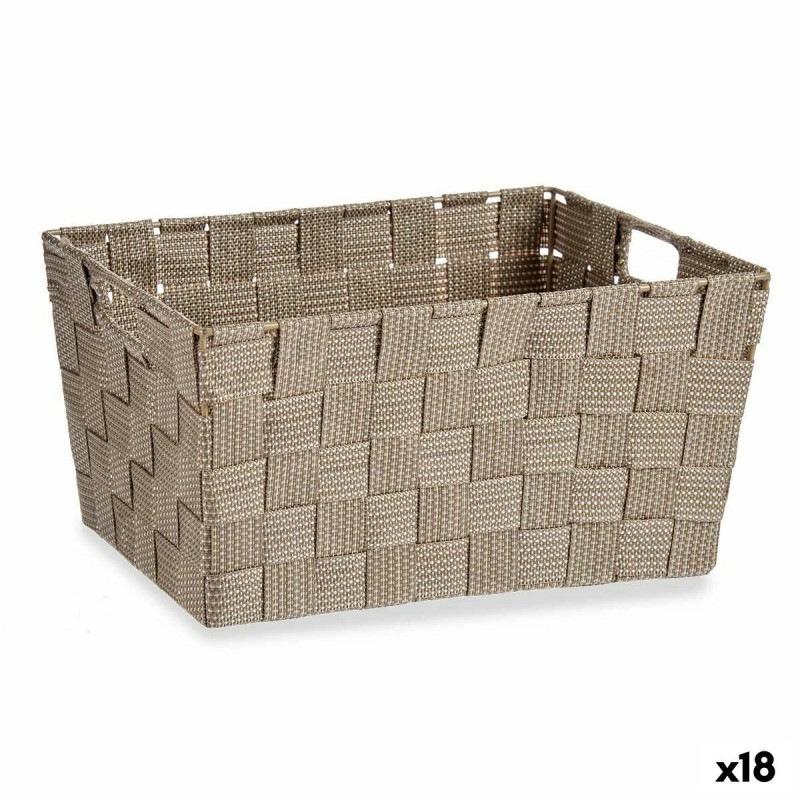 Cestino Multiuso Kipit A3-6883 Marrone Stoffa 5 L 30,4 x 14 x 20 cm (18 Unità)