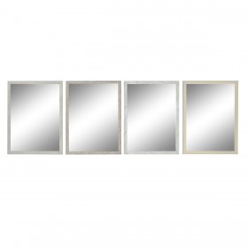 Specchio da parete DKD Home Decor 56 x 2 x 76 cm Cristallo Grigio Beige Bianco polistirene (4 Unità)