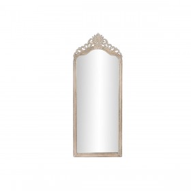 Specchio da parete DKD Home Decor 68 x 3,5 x 175 cm 70 x 3,5 x 180 cm Cristallo Naturale Bianco Legno di mango Decapaggio