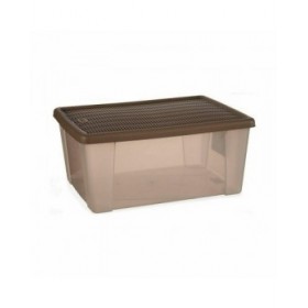 Scatola portaoggetti con coperchio Stefanplast Elegance Marrone Plastica 29 x 17 x 39 cm (6 Unità)